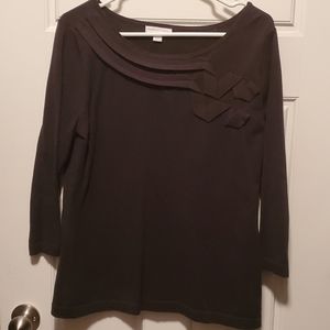 NWOT New York & Co Black 3/4 Sleeve Sweater Sz L